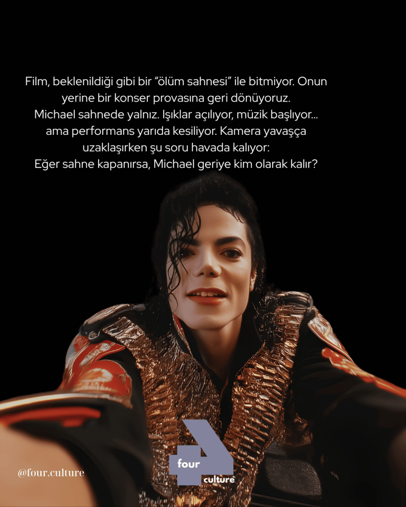 Bir konser provası sırasında Michael Jackson'ın sahnedeki görüntüsü.
